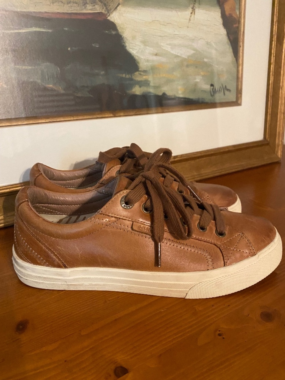 Taos Women’s Plim Soul Lux Sneakers, Cognac, Size 8